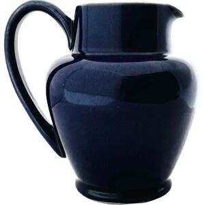 Denby‎ Pottery Harlequin Blue Red Speckled Handled Pitcher 5 1/2" Tall England